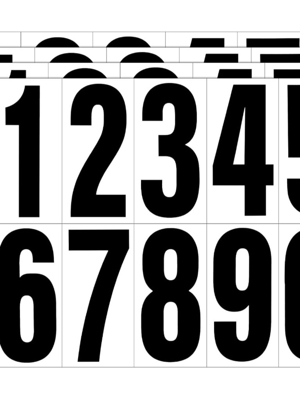 Reflective Number Stickers, 4 Sets 4 Inch Vinyl Waterproof Black Mailbox Numbers